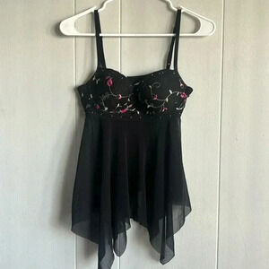 Rampage Y2K Bustier top Asymmetrical cami top dice 34 C